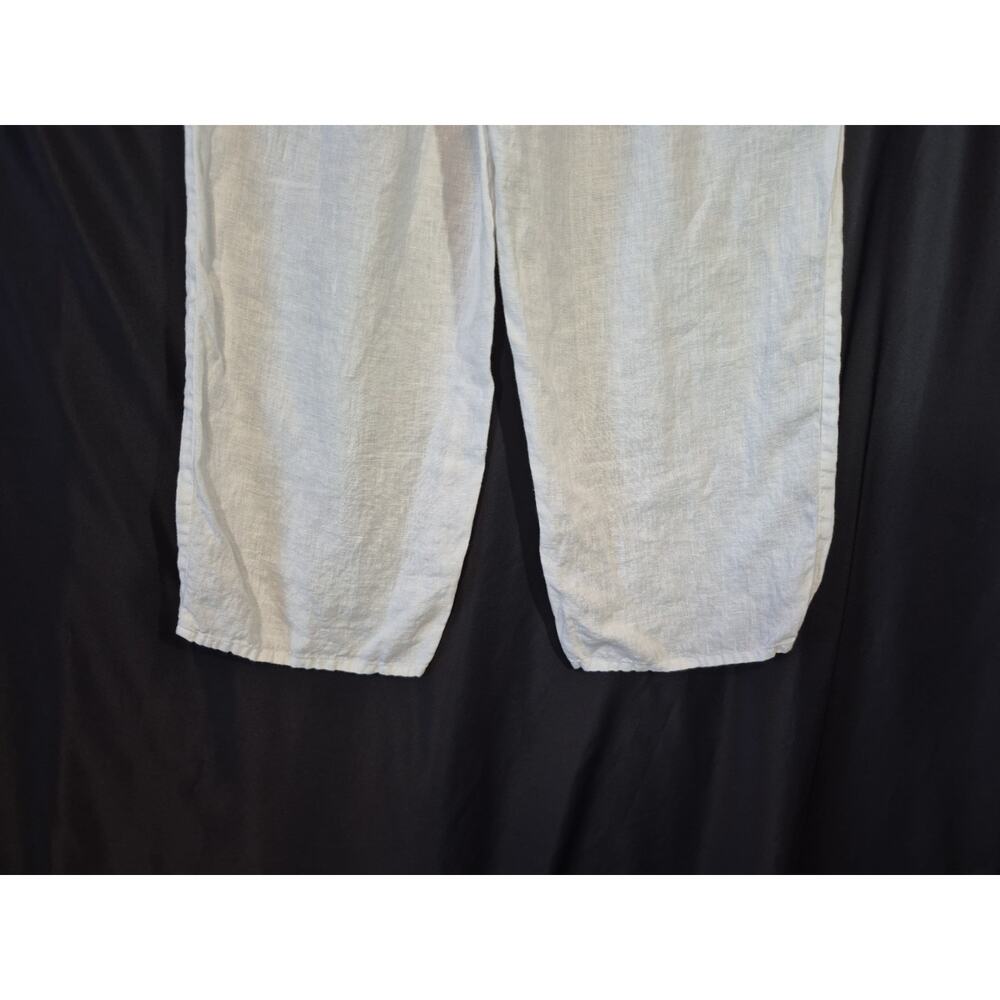 Flax Flowing White Wide Leg Linen Pants Medium - Picture 8 of 10